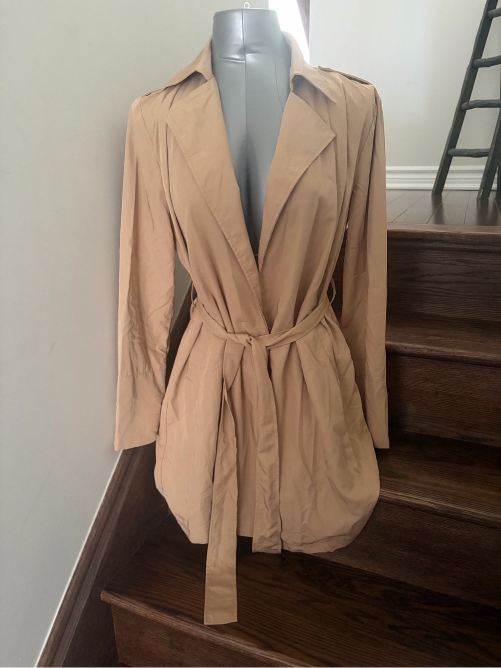 Have Women's Tan Trench Coat with Self Tie Belt